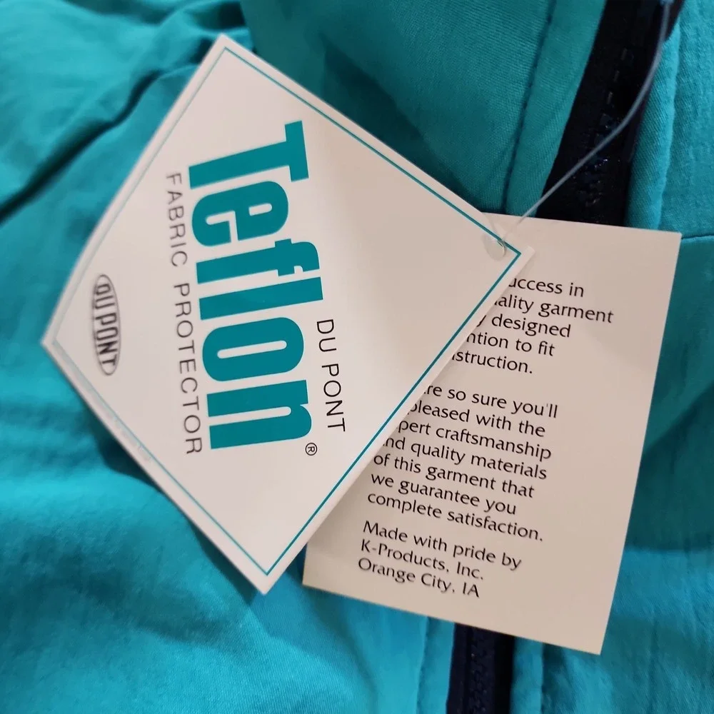 Vtg 90s Pepperidge Farm Jacket K-Products Made in USA Deadstock Teal Navy Men L